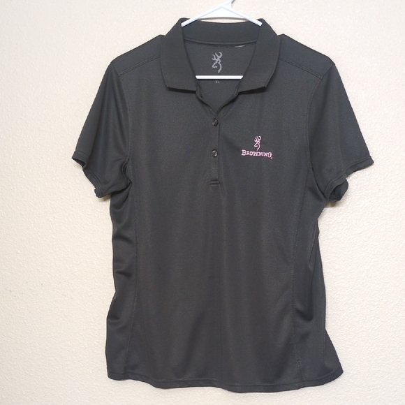Browning Women's Charcoal Polo Shirt Size XL Curved Waist Casual - Picture 1 of 9